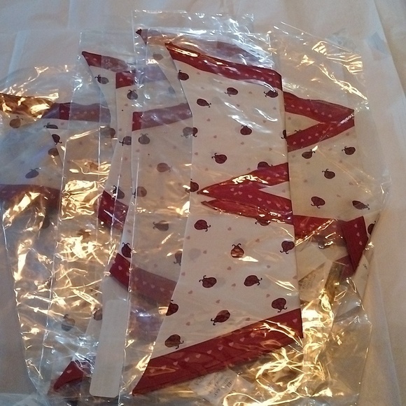 Coach 662 Ladybug Print Silk Diamond Scarf, Chalk/Red - Picture 8 of 8